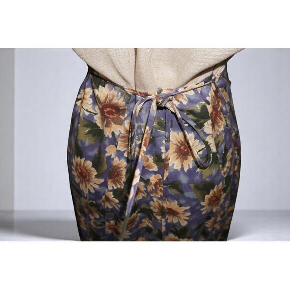 Vintage Frederick’s of Hollywood Linen Look Sunflower Floral Button Front Dress - Picture 10 of 14